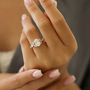 RENSINO Customized Bling Diamond Engagement Luxury Ring Cubic Zirconia 925 Sterling Silver Promise Handmade Ring