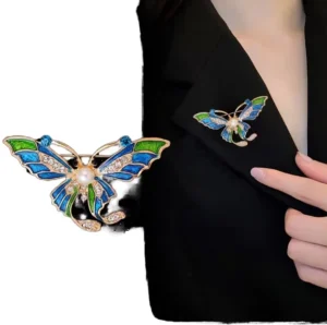 RENSINO Customized Enamel Butterfly & Bird Ladies Brooch Pin Zinc Alloy Gold Silver 6 PCS Party Gift