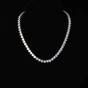RENSINO Customized Fashion 3 Prongs Gold Plated Pure Silver VVS Moissanite Diamond Tennis Chain Link for Jewelry Necklace