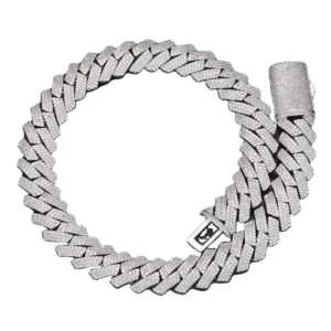 RENSINO Customized Hip Hop Style Cuban Chain Jewelry Diamond Sterling Silver 925 Moissanite VVS D Color Diamond Cadena Cubana Chain