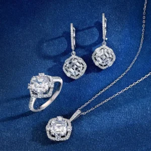 RENSINO Customized New Products Sterling Silver 925 Women’s Jewelry Set Classic Fashion Bridal Wedding Accessories Jewelry Set