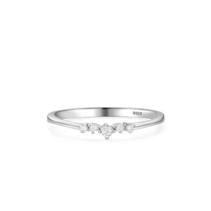 RENSINO Customized S925 Sterling Silver Jewelry Ring Fashion Diamond Exquisite Simple Classic Zircon Ring for Women