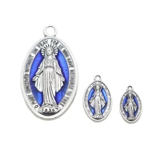 RENSINO Customized Saint Medal Catholic Silver Miraculous Religious Christian Pendant