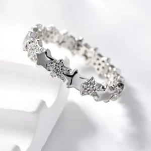 RENSINO Customized Silver Love Projection Reflection Wedding Ring Adjustable Jewelry Rings Anillos De Plata