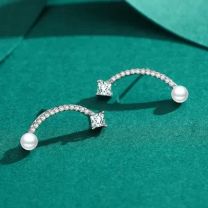 RENSINO Customized Women Trendy Elegant 925 Sterling Silver Earrings Zircon Fashion Jewelry Designer Stud Earrings