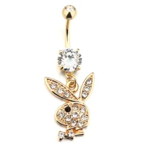 RENSINO Cute Rabbit Belly Button Rings Stainless Steel Piercing Belly Button Rings Navel Piercing Sexy Body Jewelry Trendy Hot