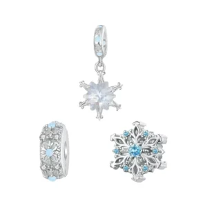 RENSINO Cute Silver Charms Beads for Bracelets Rhodium Plated