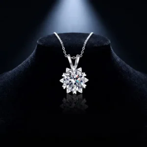 RENSINO D VVS 1CT 925 Sterling Silver 1CT 2CT 3CT Moissanite Necklace for Women