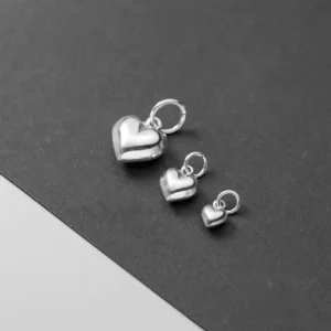 RENSINO DIY Bracelet Charms 925 Sterling Silver Heart Shape Charms for Jewelry Making
