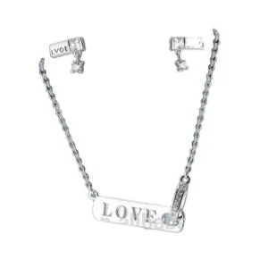 RENSINO DIY Custom Jewellery 925 Sterling Silver Wedding Love Zircon Women Jewelry Set
