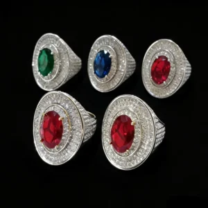 RENSINO Daily Wear Costume Jewelry Design Luxury Stylish Cubic Zircon Stones Hip Hop Iced Out 925 Silver Men’s Ring