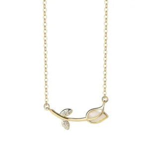 RENSINO Dainty 925 Sterling Silver Fine Jewelry Korean Fashion Zircon Flower Opal Tulip Pendant Necklace For Women
