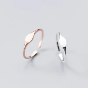 RENSINO Dainty 925 Sterling Silver Rings Adjustable Rings Men Rose Gold Rings for Women