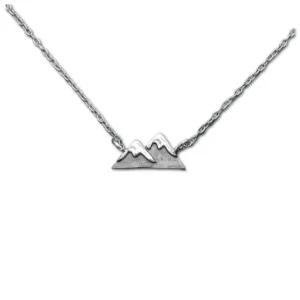 RENSINO Dainty Hiking Travel Jewelry Vintage 925 Sterling Silver Tiny Mountain Pendant Necklace