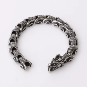 RENSINO De Luxe Homme Retro Personality Men Animal Titanium Bracelet Stainless Steel Dragon Bracelets Bangles