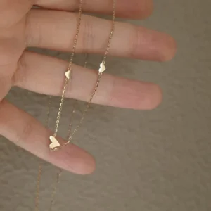 RENSINO Delicate 18k Gold Plating 925 Sterling Silver Heart Charm Minimalist Choker Necklace