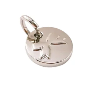 RENSINO Design Made Small Round Shape Logo Custom Metal Charm Pendant Jewelry Tags