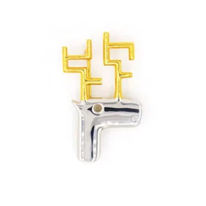RENSINO Designer 925 Sterling Silver Deer Christmas Reindeer Brooch Fine Minimalist Gold Vermeil & Rhodium Plated Gift for Women & Girls
