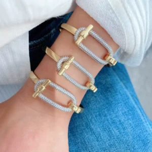 RENSINO Designer Cubic Zirconia 18K Gold Plated Ring and Ankle Beads Set Fashion Bracelet Jewelry