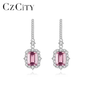 RENSINO Designer Popular Brand 925 Sterling Silver Wedding Long Dangle Gemstone Statement Jewelry Earring