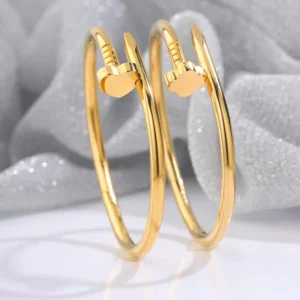RENSINO Designer Stainless Steel Screw Bangle Bracelet Famous Brands Gold Silver Plated Wedding Gift Diamond Main Stone Fashion Jewelry