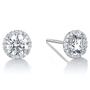 RENSINO Diamond Stud Jewelry Earrings Custom Logo Mascot Charm Earrings Rings E065 925 Sterling Silver For Making Pearl Claw Setting