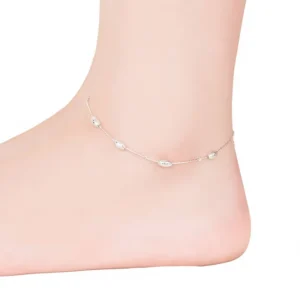 RENSINO Direct Sales Manufacturer Silver plated Anklets European American Frosted Bead Fashionable Individually Packaged