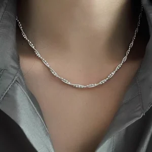 RENSINO Double Layer Snake Bone Necklace Fashion Chain Jewelry For Women Daily Wear Party Wedding Gift Minimalist Style