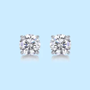 RENSINO Double Layers Sterling Silver 925 Earrings Round Moissanite Customize Earrings With High Quality Fine Jewelry Luxury Earrings