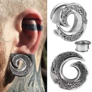 RENSINO Dragon Vintage Ear Tunnels Plugs Expander Weight Ear Gauges Stretchers Earring Copper 8-25mm