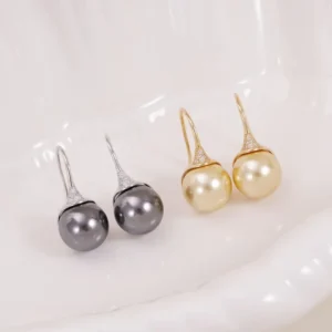 RENSINO E5498 11-12mm S925 Sterling Silver 18K Gold Plated DIY Pearl Earring Findings Base Jewelry No Pearl Included