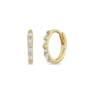 RENSINO Elegance Simple Ins S925 Sterling Silver Zircon Earrings Gifts for Women Square Hoop Earrings