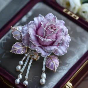 RENSINO Elegant Clothes Accessories Enamel Peony Brooches 925 Silver High-end Luxury Brooch Women Jewelry Gift