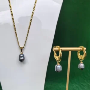 RENSINO Elegant Delicate Pearl Necklace Earring Set Women Girl Silver Gold Earrings Bridal Party Wedding Jewelry Set