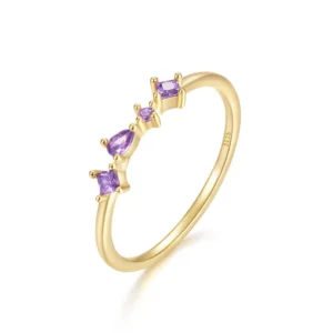 RENSINO Elegant Ins Style S925 Sterling Silver Diamond Ring with Adjustable Band
