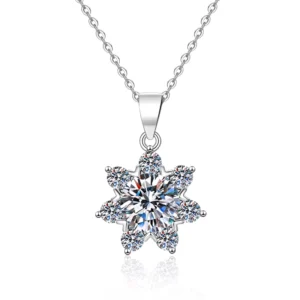 RENSINO Elegant Jewelry GRA Certified 1CT D Color VVS1 Moissanite S925 Sterling Silver Star Shape Pendant Necklace for Women