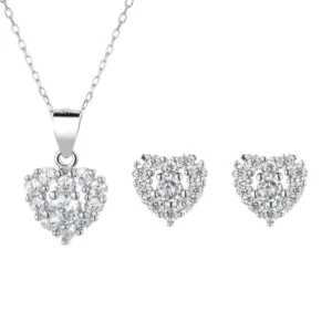 RENSINO Elegant Love Design Series Crystal Earrings S925 Sterling Silver Pendant Exquisite Fashion Jewelry