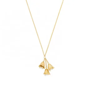 RENSINO Elegant Luxury Jewelry Gold Plated S925 Freshwater Pearl Hyacinth Flower Pendant Necklace