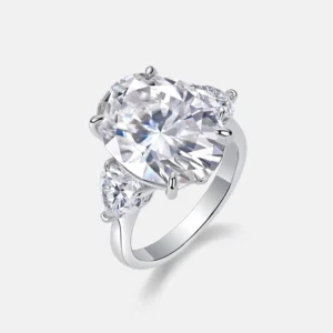 RENSINO Elegant S925 Silver Plated Moissanite Ring Design Band for Wedding Engagement Women Daily Wear Gift Ring