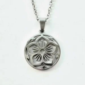 RENSINO Elegant Trendy Minimalist Stainless Steel Pendant Necklace for Women Unique Creative Hollow-out Fashion Jewelry Gift