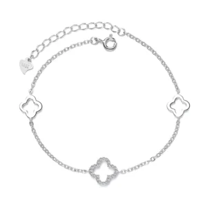 RENSINO Elegant and Stylish 925 Sterling Silver Bracelet for Women Unique Minimalist Trendy Jewelry with Zircon for Gift