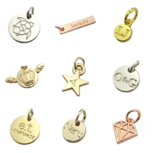 RENSINO Ellipse Silver Color Engraved Brand logo Custom Pendant Metal Jewelry Tags for Necklaces