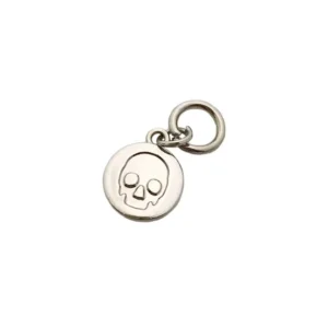 RENSINO Engraved Small Silver Logo Custom Metal Charm Pendant Jewelry Tags for Bracelets
