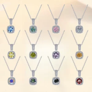 RENSINO European American D Color Moissanite Pendant High End S925 Sterling Silver Necklace Gold Plating Factory For Women