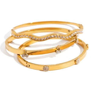 RENSINO European American Stainless Steel Rhinestone Buckle Bracelet High End Women’s Non-Fading Electroplated Yiwu