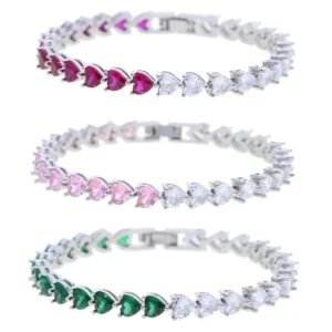 RENSINO European American Style Popular New Arrival Heart-Shaped Two-Color Zircon Electroplated Niche Retro Elegant All-Match Bracelet