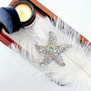 RENSINO European Trendy Alloy Crystal Starfish Brooch Pin for Women Rhinestone Gold Silver Gunmetal Plated Fashionable Shoes Decoration