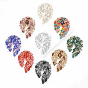 RENSINO European and American New Alloy Full Rhinestone Brooch High-end Women’s Suit Coat Pins Jewelry