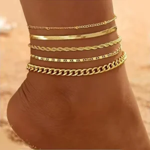 RENSINO European and American Plata 925 Sterling Silver Summer Beach Anklets for Women Simple Fashion Foot Chain