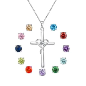 RENSINO European and American S925 Pure Silver Cross Stand Pendant Collarbone Chain Cross border Niche Retro Personalized Jewelry